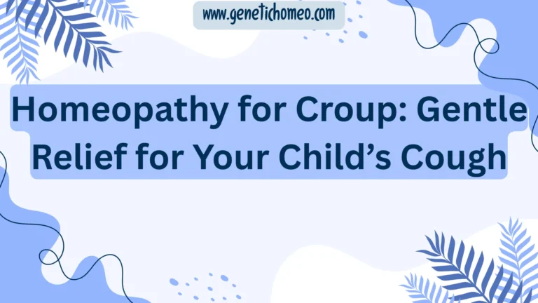 Homeopathy for Croup: Gentle Relief for Your Child’s Cough