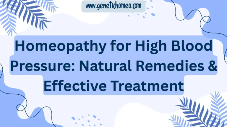 Homeopathy for High Blood Pressure: Natural Remedies & Effective Treatment