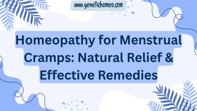 Homeopathy for Menstrual Cramps: Natural Relief & Effective Remedies